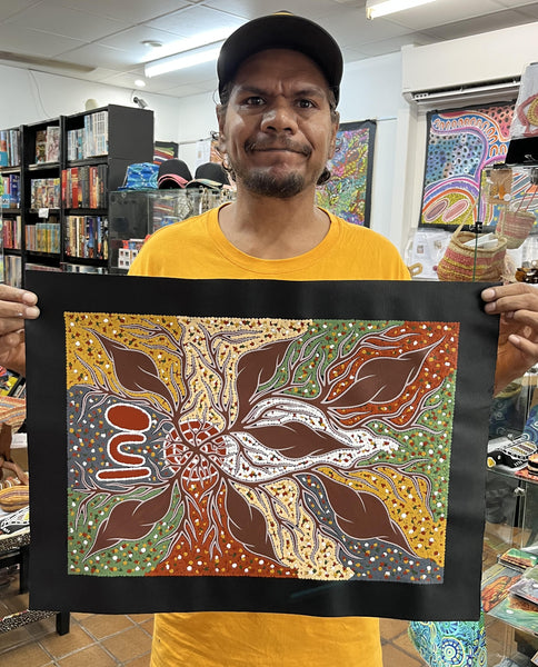 #183 Women collecting Bush Yams   - JONATHAN HOCKLEY - Aboriginal Art: 36cm x 50cm