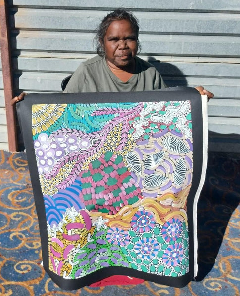 #372 - WOMEN'S CEREMONY (Multi) - Karen Bird Ngale - 66cm x 73cm