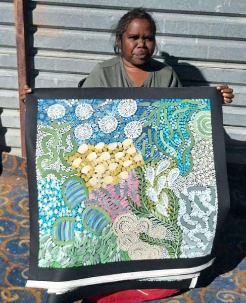#325 - WOMEN'S CEREMONY (Multi) - Karen Bird Ngale - 67cm x 74cm