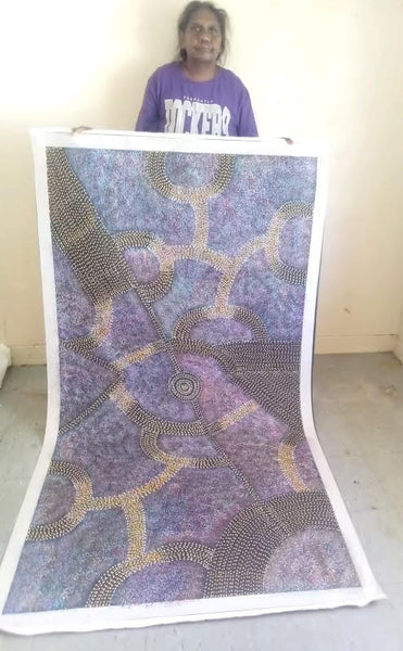 #295 - Anwekety (Bush Plum) Dreaming (Plum) - ARTIST: ROSEANNE MORTON PWERLE - 200cm X 88cm