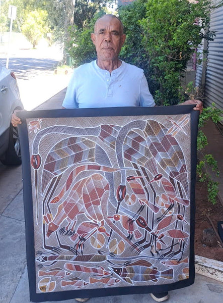 #116 Billabong Spirits  - EDDIE BLITNER : Aboriginal Art : 89cm x 100cm