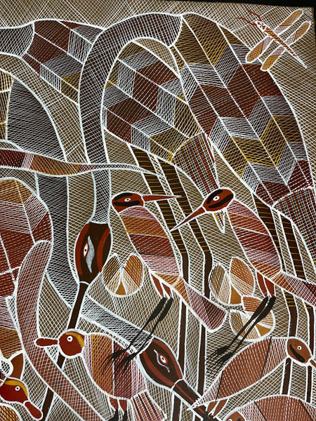 #116 Billabong Spirits  - EDDIE BLITNER : Aboriginal Art : 89cm x 100cm