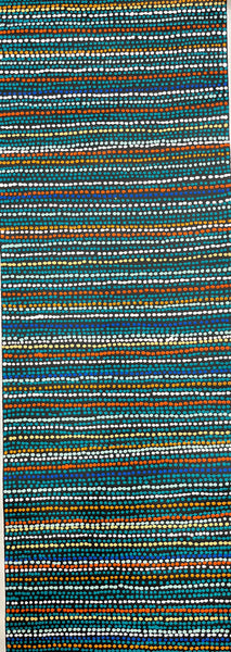 #295 Brown Dingo Tracks (multi) - SHARON NUMINA Aboriginal Art:  34cm x 96cm