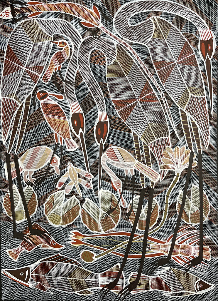 #393 Billabong Dreaming - EDDIE BLITNER : Aboriginal Art: 72cm x 100cm