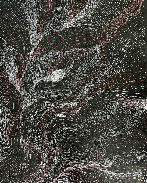 #104 My Country Dreaming (Red/White) ANNA PETYARRE: Aboriginal Art: 95cm x 115cm