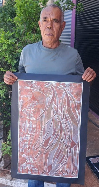 #131 Mimi Spirits Fishing - EDDIE BLITNER : Aboriginal Art : 47cm x 74cm
