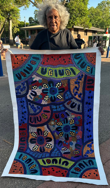 #241 My Country Dreaming (Multi) - LANITA NUMINA : Aboriginal Art: 90cm x 150cm