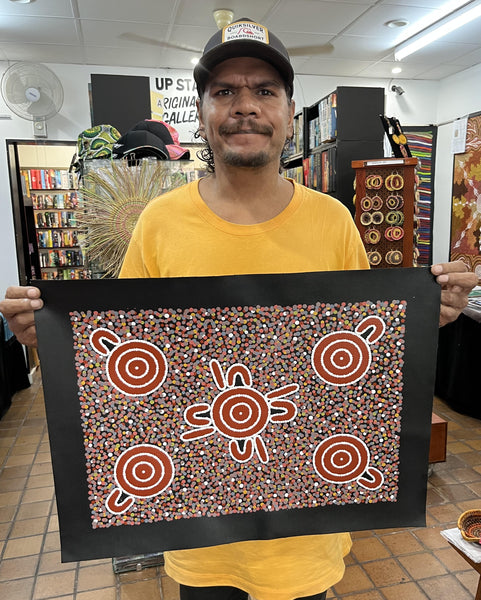 #374 Fire Ceremony (Earth) - JONATHAN HOCKLEY Aboriginal Art: 36cm x 50cm