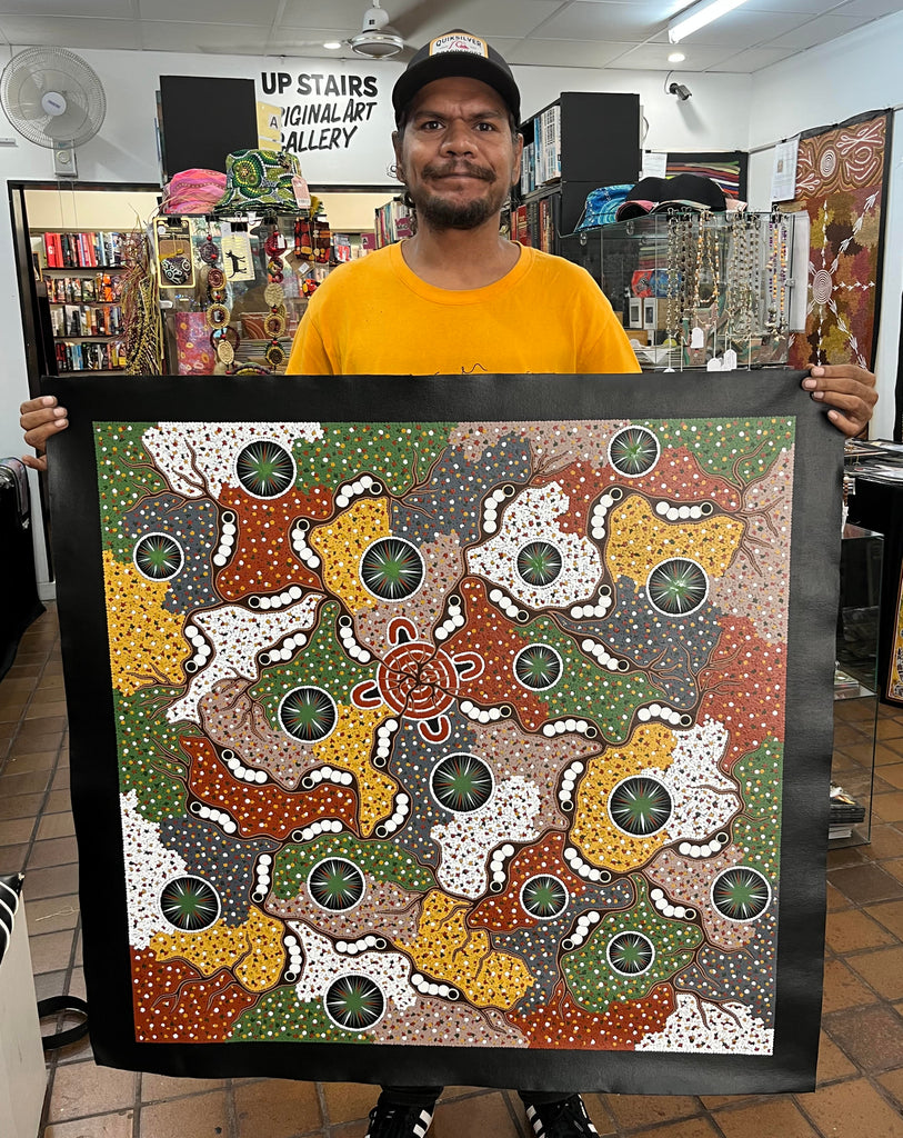 #107 Witchetty Grub Dreaming - JONATHAN HOCKLEY - Aboriginal Art: 92cm x 90cm