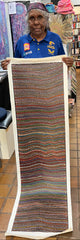 #126 Brown Dingo Dreaming (Desert Reds) - LANITA NUMINA Aboriginal Art:  44cm x 156cm