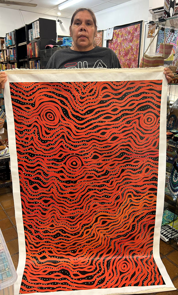 #311 Sand Hills in the Desert - SYLVANNA MARKS Aboriginal Art: 94cm x 150cm