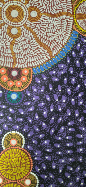 #14 ALIARA BIRD After the Rain (Purple) : Aboriginal Art: 95x150cm