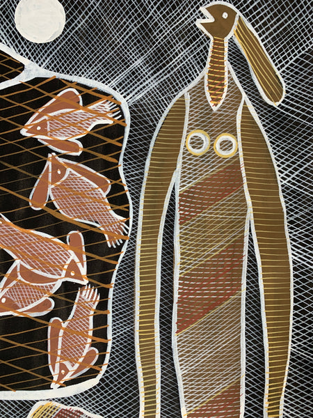 #135 Fishing Mimi Spirits - EDDIE BLITNER : Aboriginal Art : 95x150cm