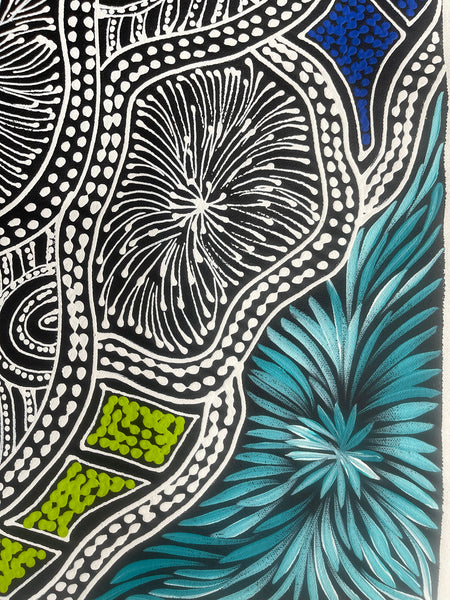 #37 My Country Dreaming (Multi) - SHARON NUMINA : Aboriginal Art: 50x35cm