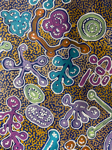 #182 Bush Foods (Multi) MEREDITH CURLEY: Aboriginal Art 152x90cm