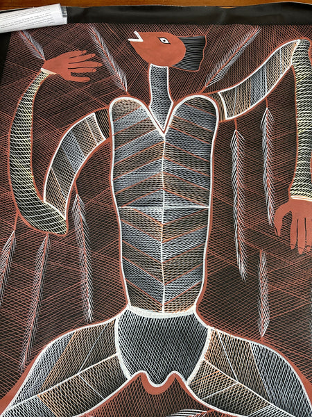 #85 Mimi Spirits - Brolga Dancing EDDIE BLITNER : Aboriginal Art : 96x135cm